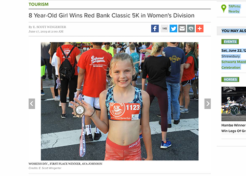 TAP into Red Bank: 8 Year-Old Girl Wins Red Bank Classic 5K in Women’s Division